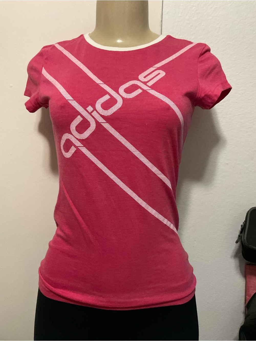 Adidas Women's Pink Logo Crewneck Tee size S